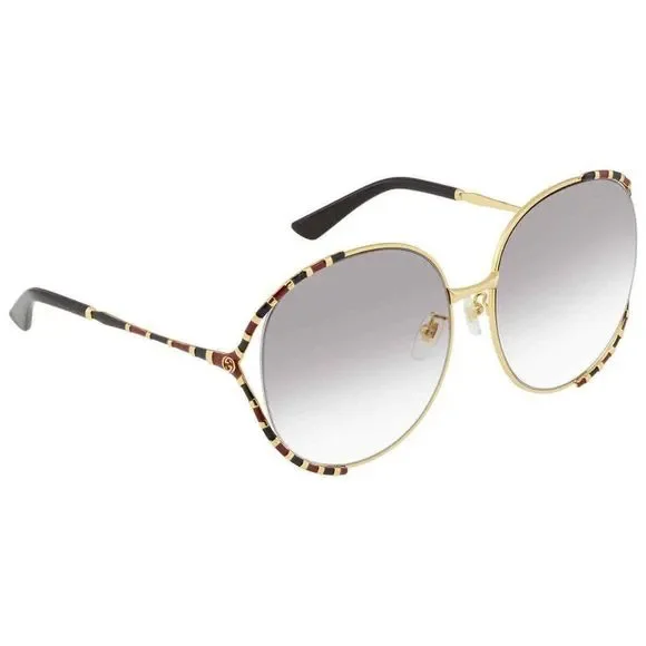 NEW Gucci Grey and Gold Round Women\'s Sunglasses Gucci Womens Round/Oval Gold Gold Grey Fashion Designer  main image 3